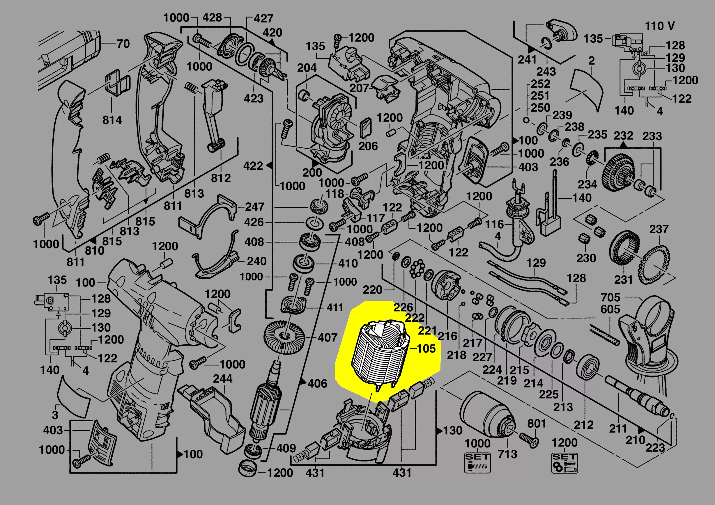 stator réf. 4931426180 AEG
